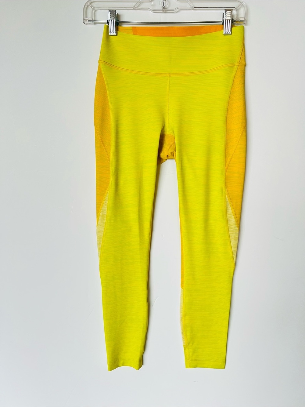 Outdoor Voices Neon Yellow Leggings with Accents